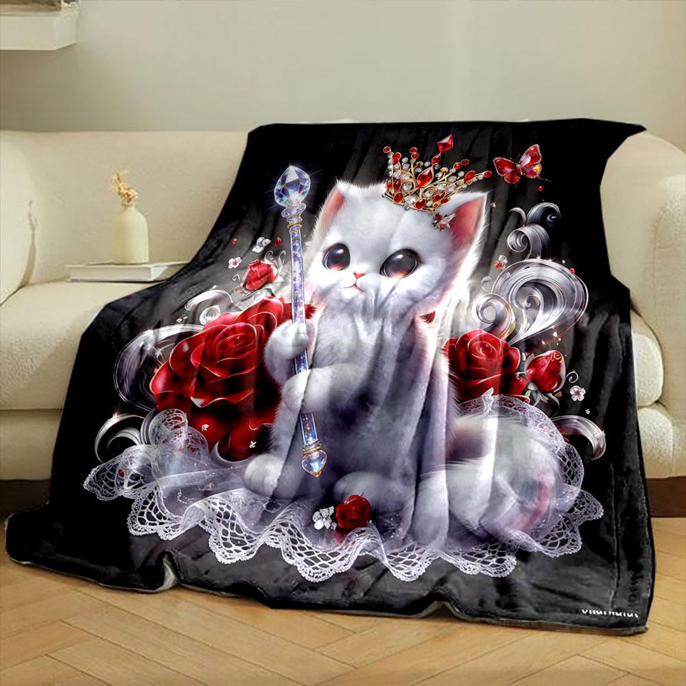 Multi Size Cute little animals Print Warm Comfortable Blanket Home Travel Camping for Adults and Kids Luxury for Gifts