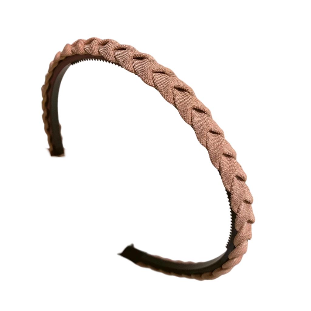 Fabric Braided Hairhoop With AntiSlip Teeth Grip For Face Washing Exercise Strong Hold On Short Hair Styling Hairband