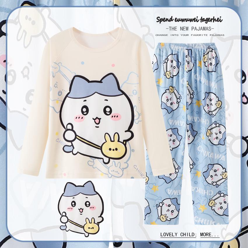 Children's Pajamas Spring and Autumn Long-sleeved Girls Cartoon Cute Print Baby Comfortable Loungewear Set