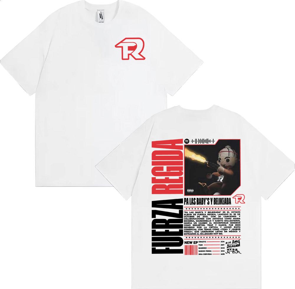 2025 Summer Fuerza Regida Steady Pressure Tour Tshirt Mens Fashion Hip Hop Hip Hop Tshirt Cotton Leisure High Quality Tshirt