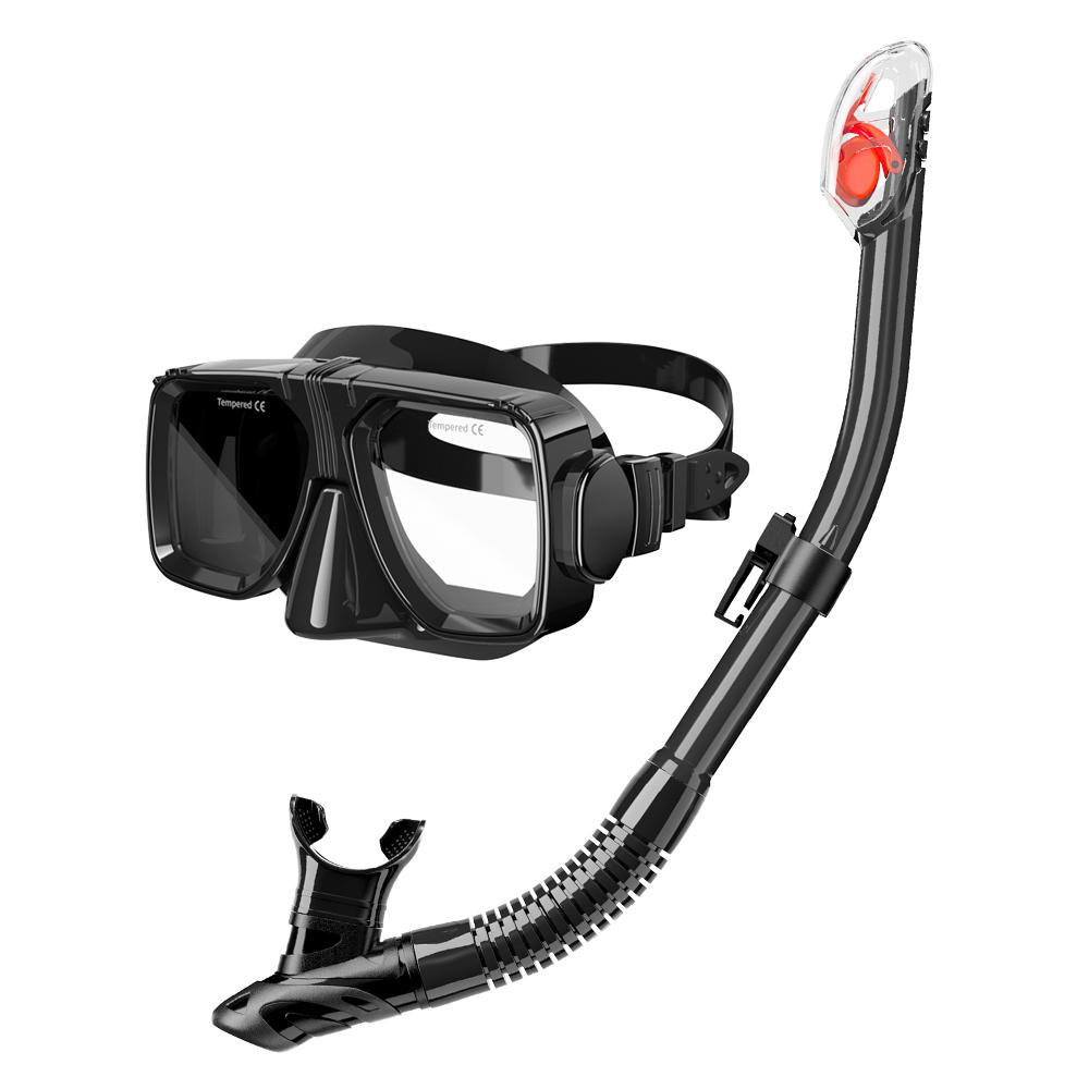 ZMZ DIVE Double Lens Tempered Glass Scuba Diving Mask Underwater Goggles CE Certified Adult Snorkeling Set EVA Case for Men M/L