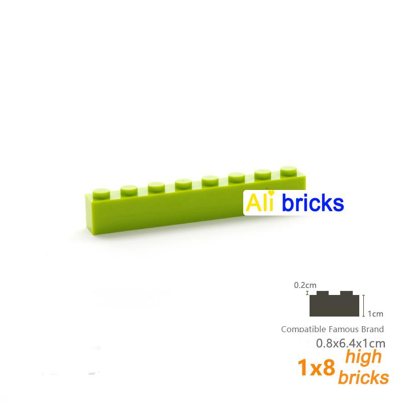 6pcs/lot DIY Blocks Building Bricks Thick 1X8 Educational Assemblage Construction Toys for Children Size Compatible With Brand