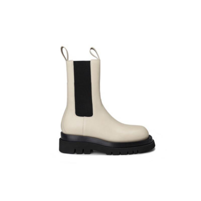 

Skinny low tube Chelsea boots velvet thick-soled British knight boots autumn and winter round head thick heel cigarette tube short boots women 40