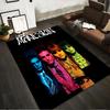 Colorful Portrait Design with Bold Letters Non-slip Rug Suitable for Living Room and Bedroom Sofas