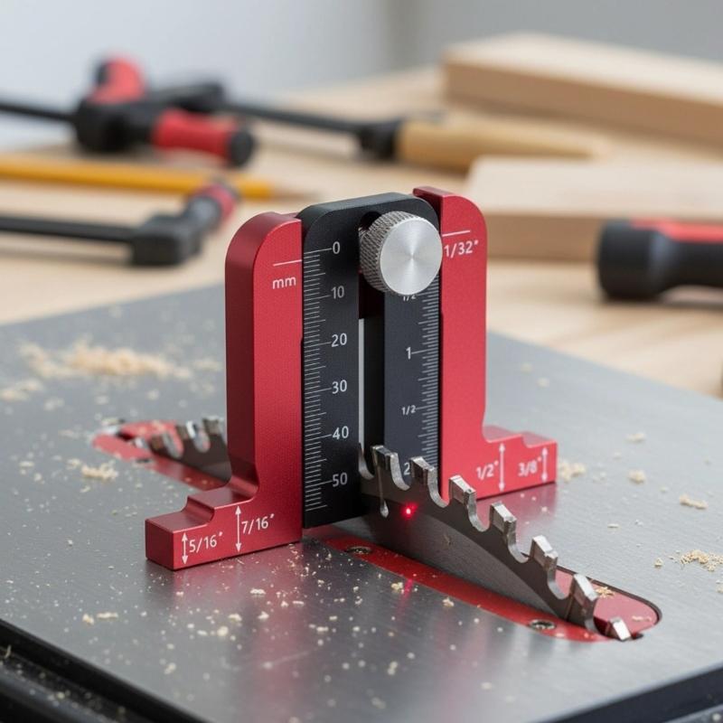 Adjustable Measuring Tool For Woodworking Projects Aluminum Height Depth Gauge Ruler for Routers Rustproof