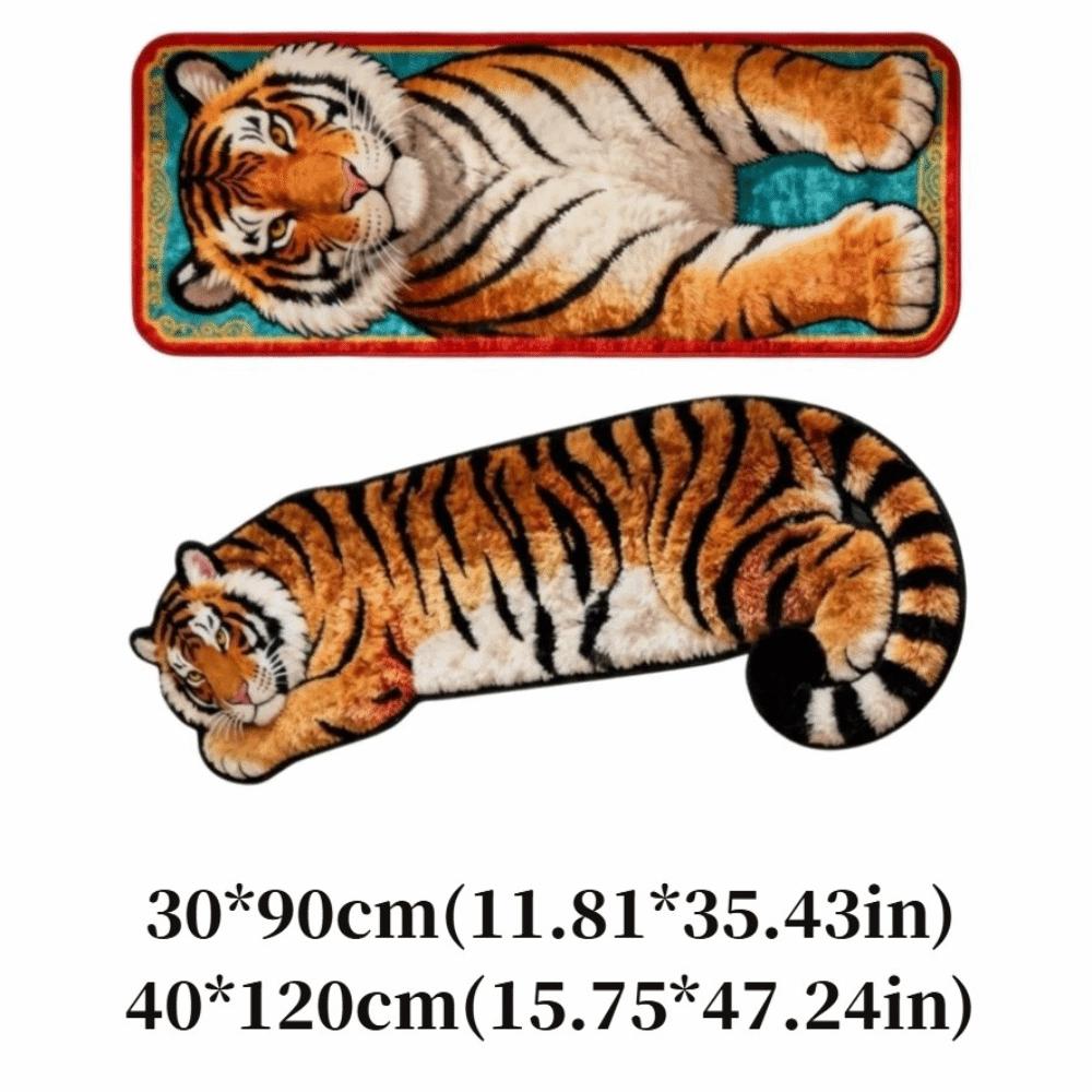 2D Flat Tiger Doormat Water-absorbing Bedside Rug Unique Bedroom Carpet  Home Decor