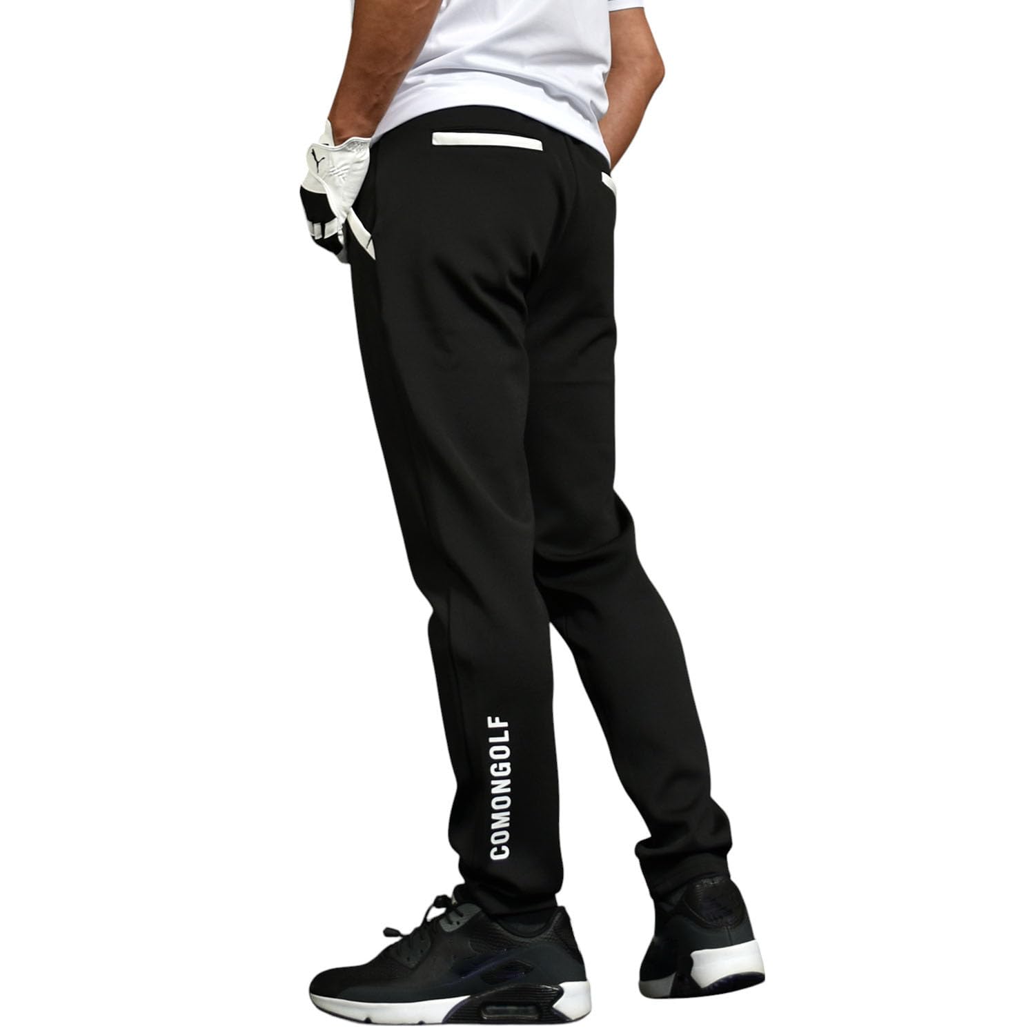 

COMON GOLF Гольф Понте Размер Мужские Брюки, Стрейч, Длина до щиколотки, Зауженные, Ткань, Карманы, Осень, XL, CG-25010, Черный/Белый