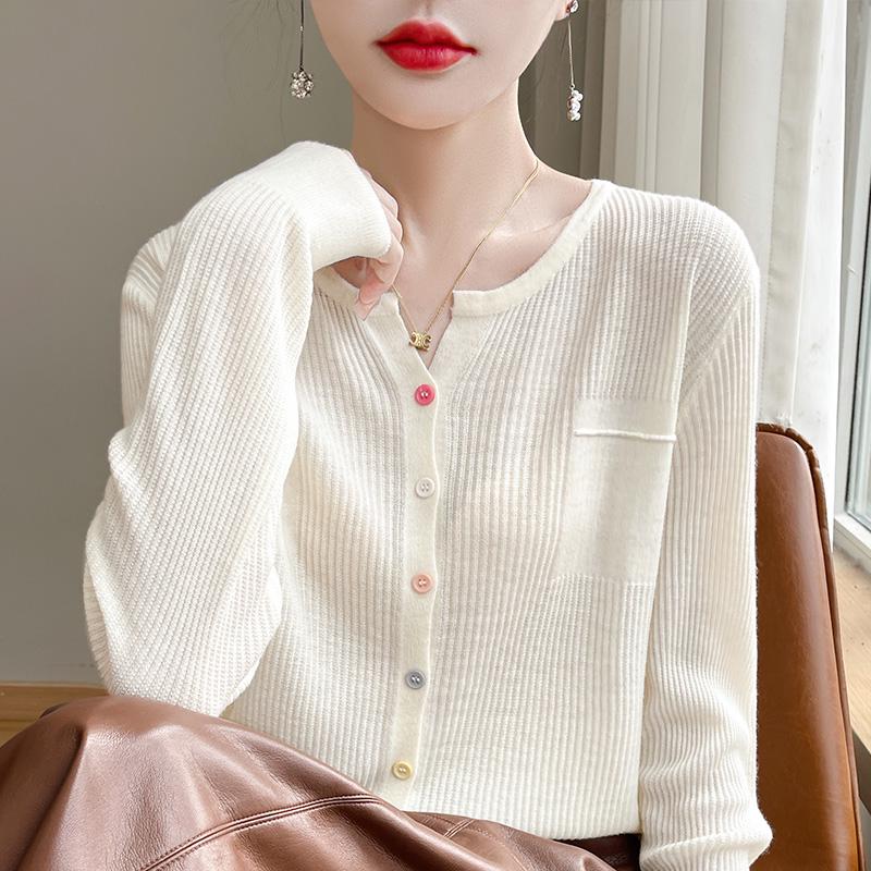 

Женский кардиган на раннюю осень 2025 года - Легкий, с длинным рукавом, стильный вязаный верх. 3XL