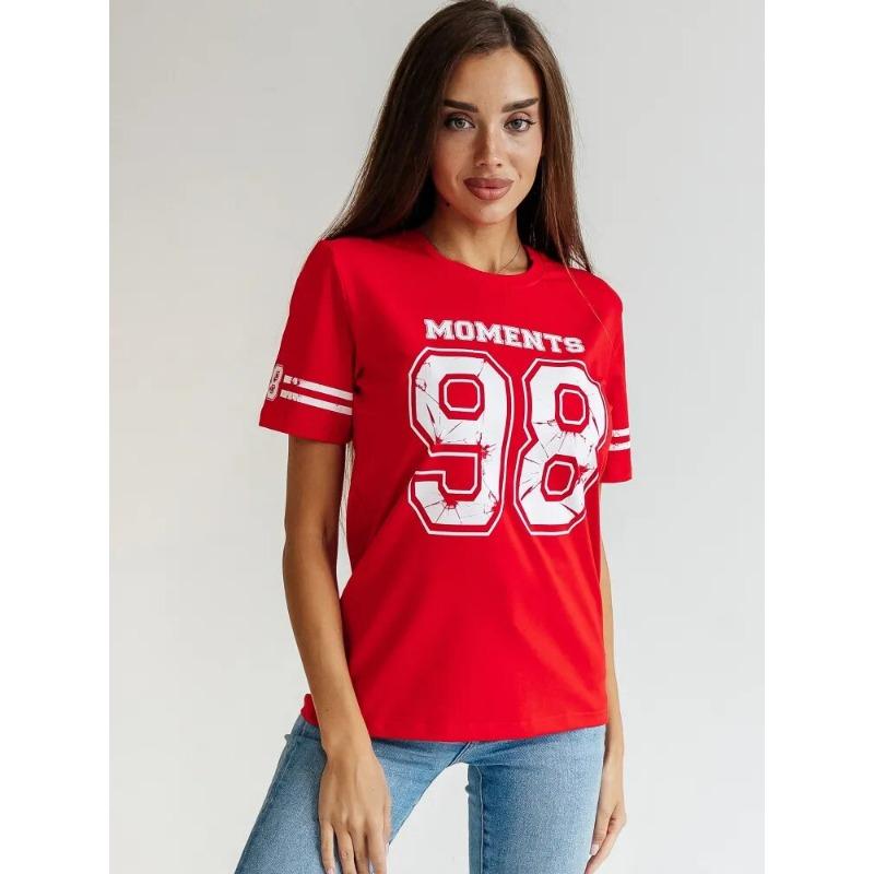 Summer Ladies T-Shirt Sports Style Short-Sleeved Y2k 2000s Fashion Casual Oversized Ladies Clothing