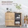 Bathroom Storage Cabinet Natural Wood 80x35x70 cm 2 Doors 2 Open Compartments
