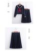 Übergröße Dunkelblauer Japanischer JK Uniformrock mit Kansai-Kragen - Soft Girl Bad Girl Matrosen-Schuloutfit