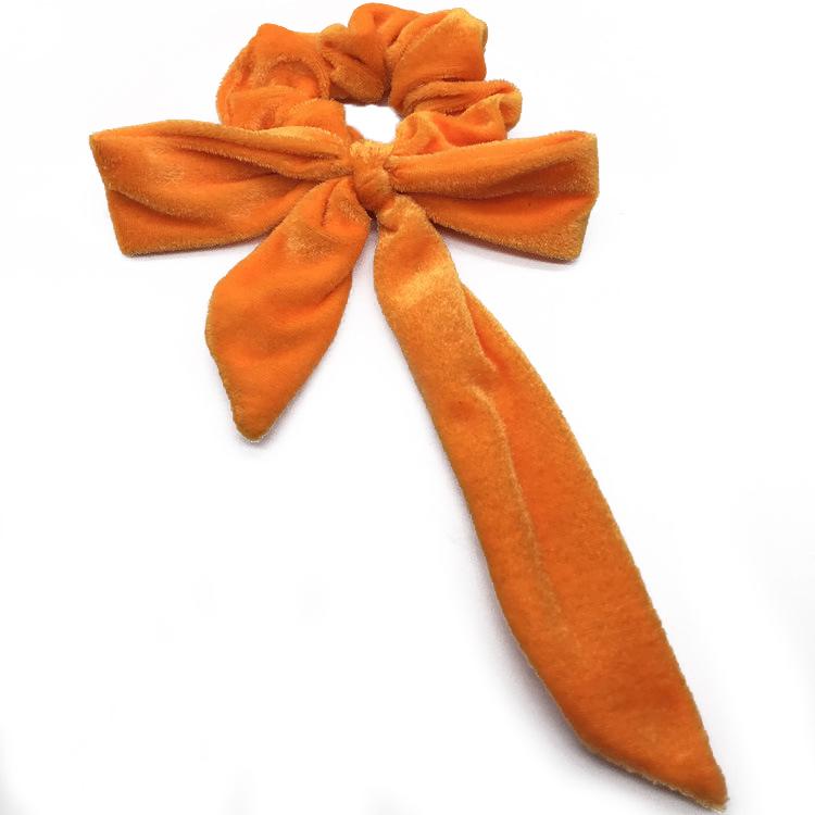 Korean Velvet Bow & Ribbon Swallowtail Scrunchie for Women