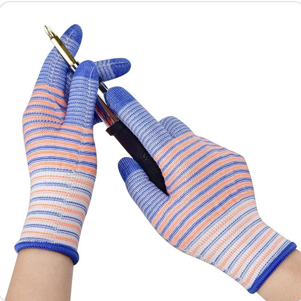 Atmungsaktive, Schützende Handschuhe, Gestreifte, Anti-Rutsch-Handschuhe, Abriebfeste, Arbeitshandschuhe, Handschuhe mit Hoher Elastizität