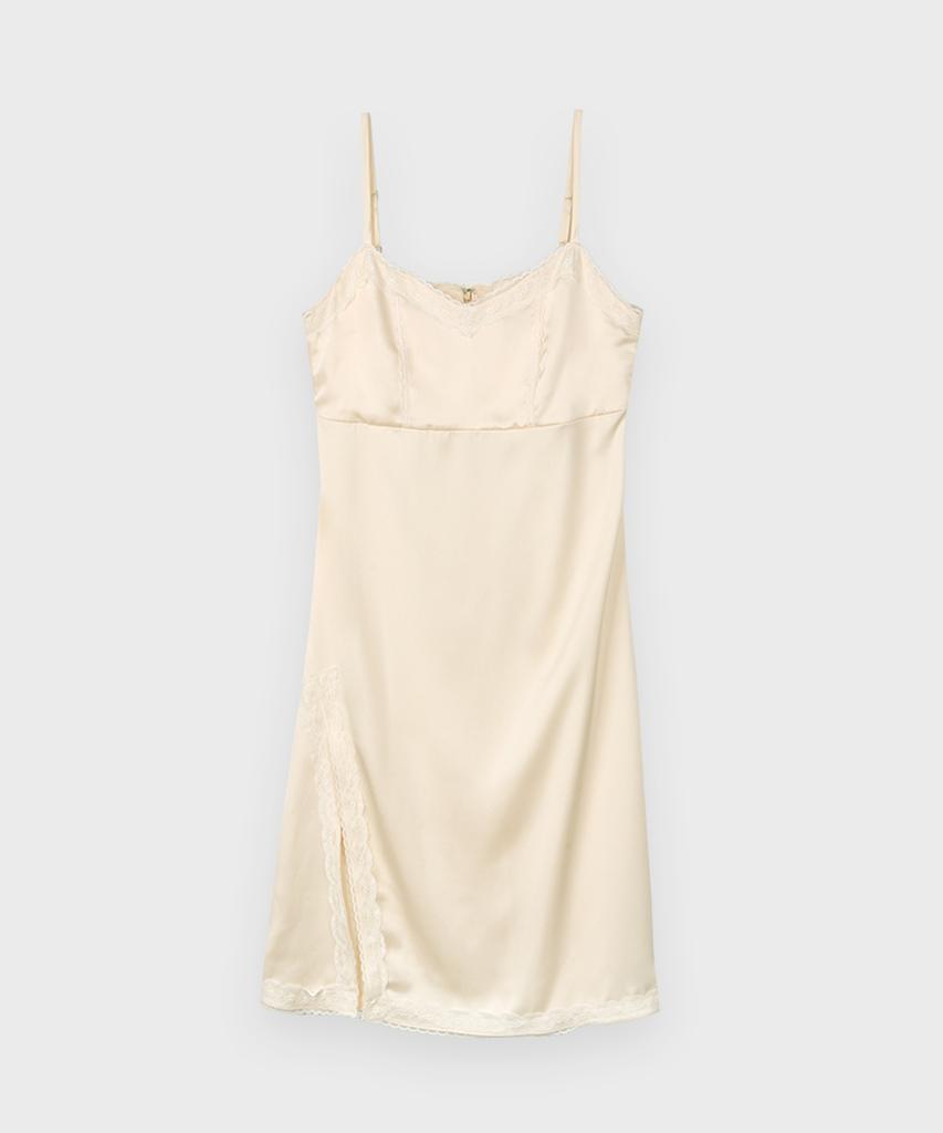 Sinun Satin Lace Ribbon Onepiece (Cream)