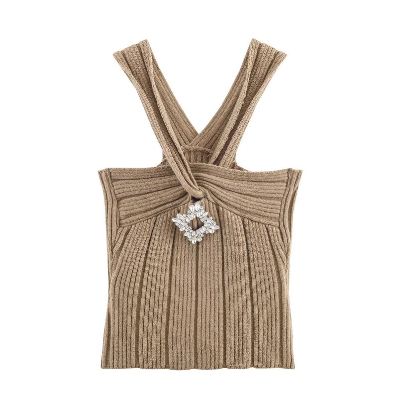 Za New Arrival Women's Clothing ZR Fashion Style Export Fashion All-Match Metal Strap Tops Casual Two-Piece Dress of Knitted Sweater