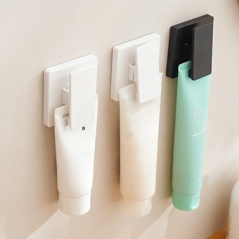 Wall-mounted Toothpaste Storage Rack, No Need for Drilling, Bathroom Tile, Towel, Facial Cleanser Storage Hanger, Bathroom Storage Wonder