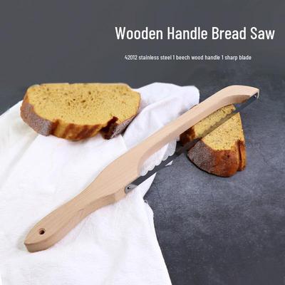 Beechwood Handle Bow Bread Knife – Serrated for Baguettes and Toast