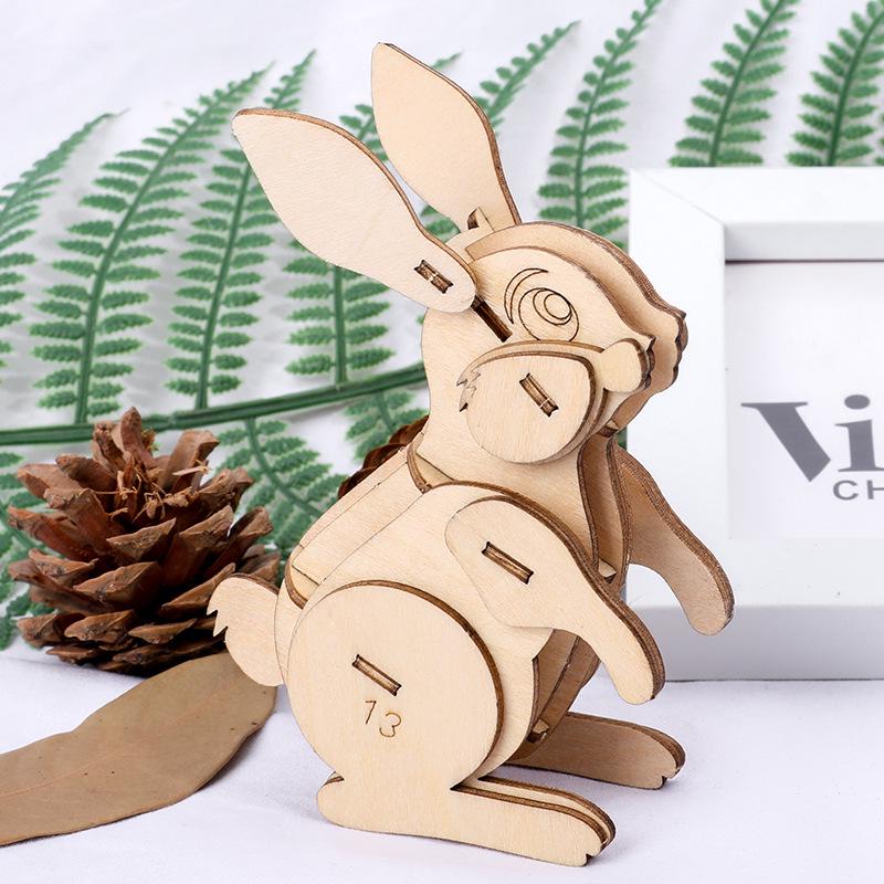 Children's DIY Wooden Toys Wooden Model Puzzle Three-dimensional Puzzle Hand-assembled Coloring Insect Model Building Blocks