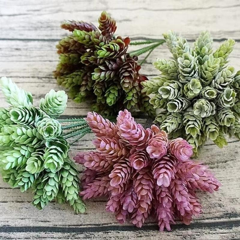 30 Heads Artificial Small Pineapple Plastic Tree Leaves Flores Fake Flowers DIY Wedding Home Decoration Plant Green Leaf