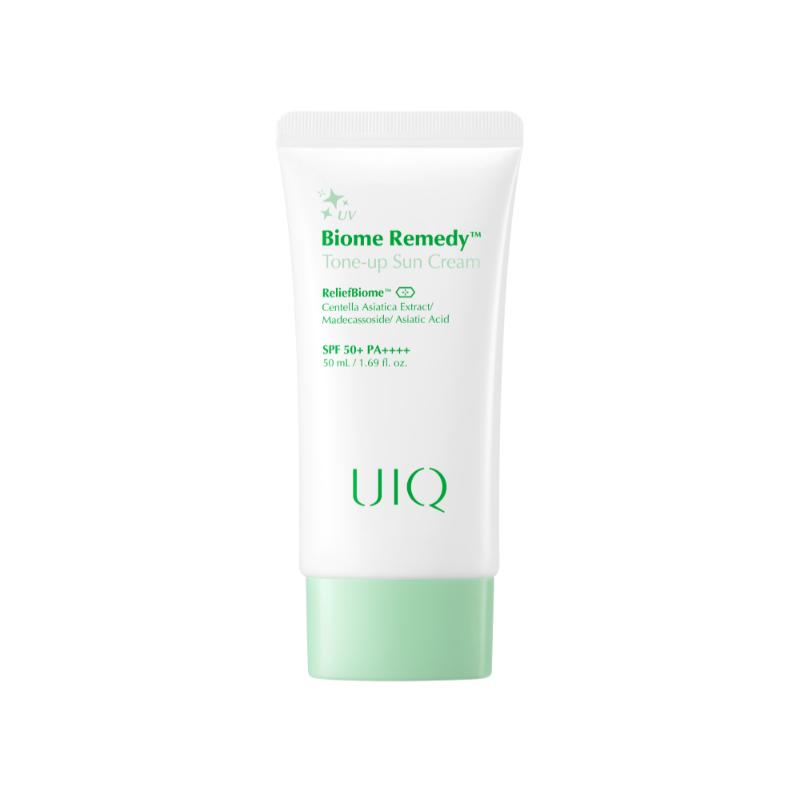 UIQ Biome Remedy Tone-Up Sunscreen SPF50+ PA++++ | GREEN | Redness-Correcting Soothing & Microbiome Barrier Care | 50ml / 1.69 fl.oz.