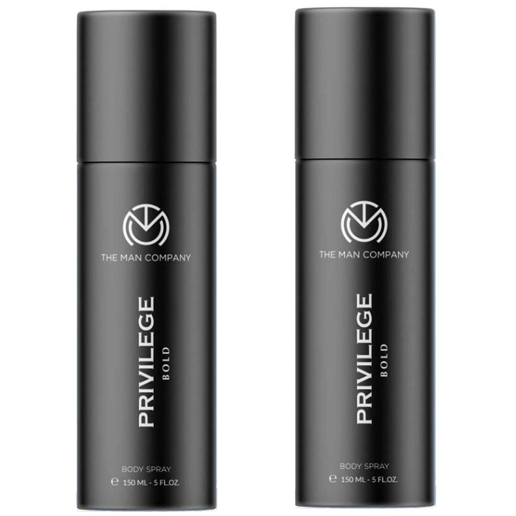 The Man Company Privilege Bold Deodorant for Men | Premium Fragrance Body Spray | Long-Lasting Smell | Perfect Deo Combo Pack - 150ml*2