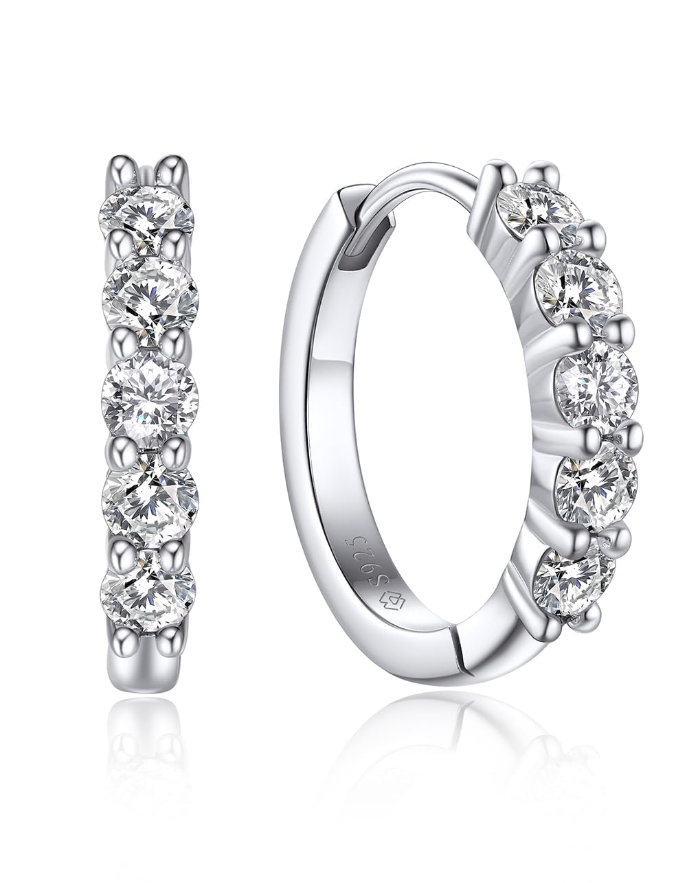 

MomentWish Moissanite Hoop Earrings for 1 Carat Moissanite Earrings Diamond Hypoallergenic Earrings Ring Earrings D Color VVS1 Girlfriend Birthday