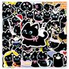 50 Bow Black Cat Doodle Stickers Cartoon Cute Hand-painted Decorative Creative Water Cup Mobile Phone Case Stickers