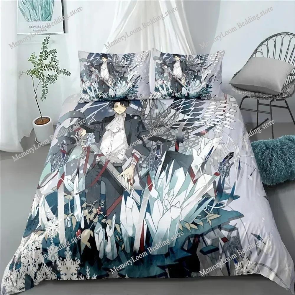 Anime Attack On Titan Home Textile Pillow Case 3D Print Bed Polyester Kids Comforter Bedding Sets for Home Textiles