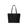 Mollie Fashion Solid Color Metal Logo Decorated Leather Tote Bag Women Tote Bags Black 1671-IMF2L