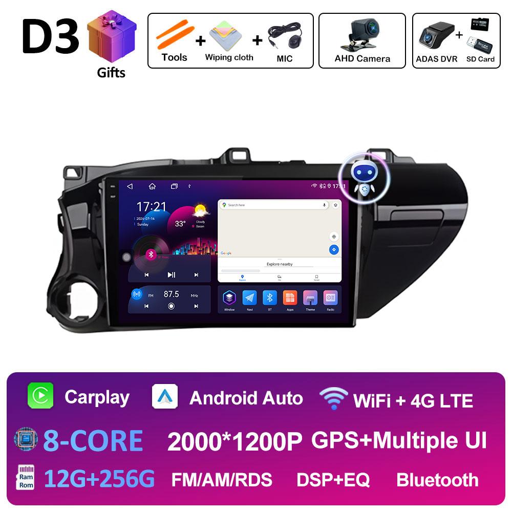 Intelligent System GPS Navigation For Toyota Hilux 2016 2017 2018 Car Multimedia Video Radio Player DSP Stereo QLED IPS Screen