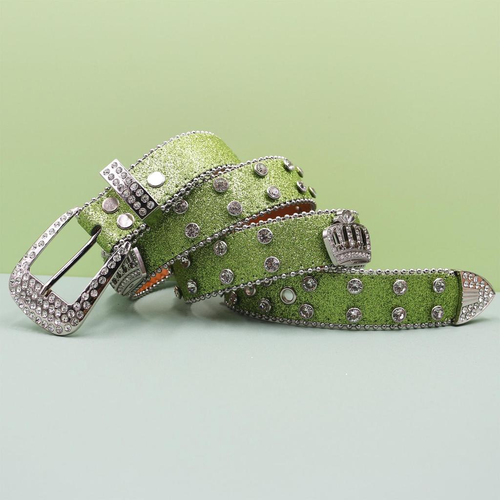 Unisex Rock Fashion Belt with Rhinestones and Sequins
