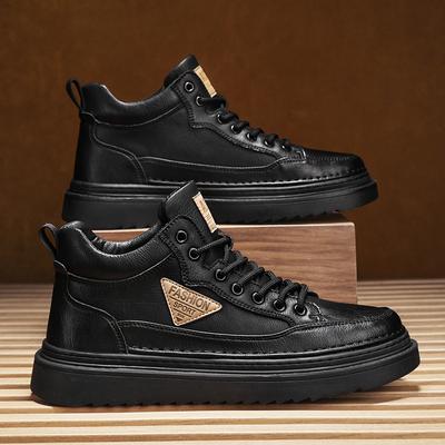 Herrenschuhe Martin Stiefel neuer Herbst High-Top Britische Retro-Mode lässige Lederschuhe Herren Plateau-erhöhende Schuhe