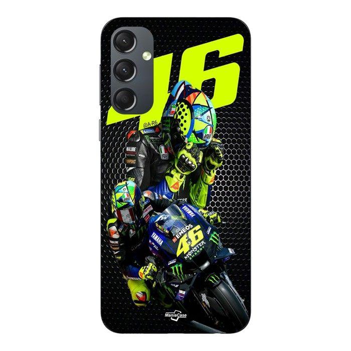 Coque de téléphone - MANIACASE - Samsung Galaxy S23 FE - Silicone - Noir - Valentino Rossi Logo