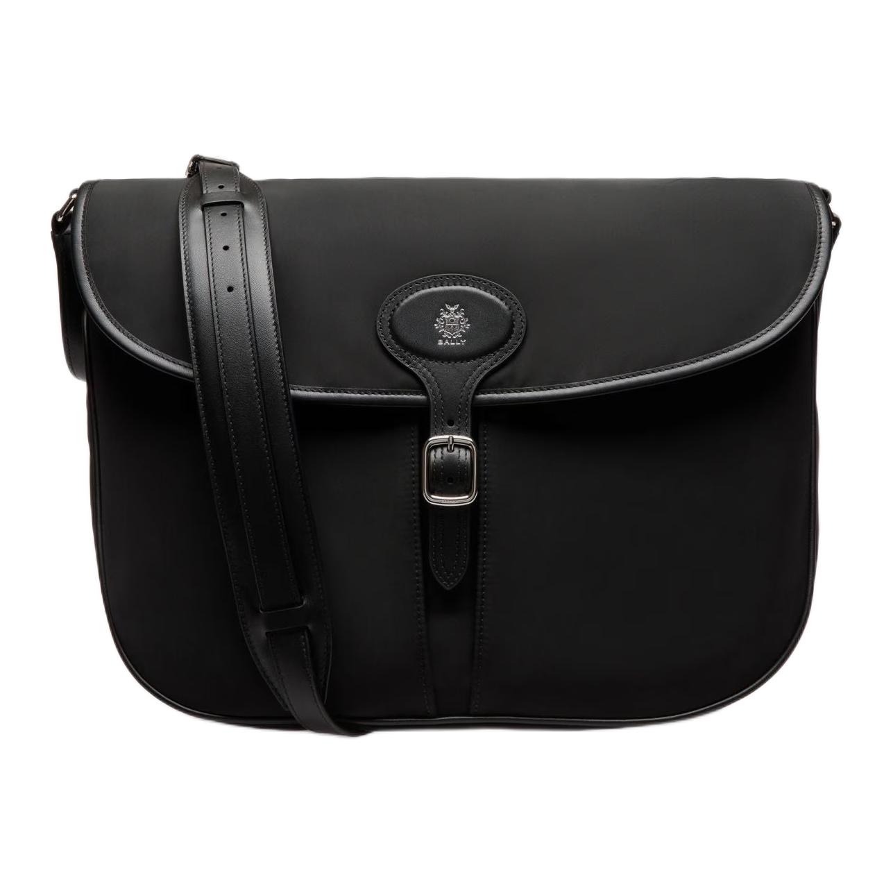 

Bally B-Light Classic Logo Nylon Crossbody Shoulder Bag Men Bags Black 6311359 Basic Set (Bag+Dust Bag)