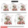 2pcs 2D Flat Printing Christmas Window Curtains Christmas Cup Candy Canes Holly Polyester Fabric Without Electricity Party &