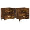 Nightstands 2 Pcs Smoked Oak Finish 40 X 35 X 47.5 Cm Engineered Wood