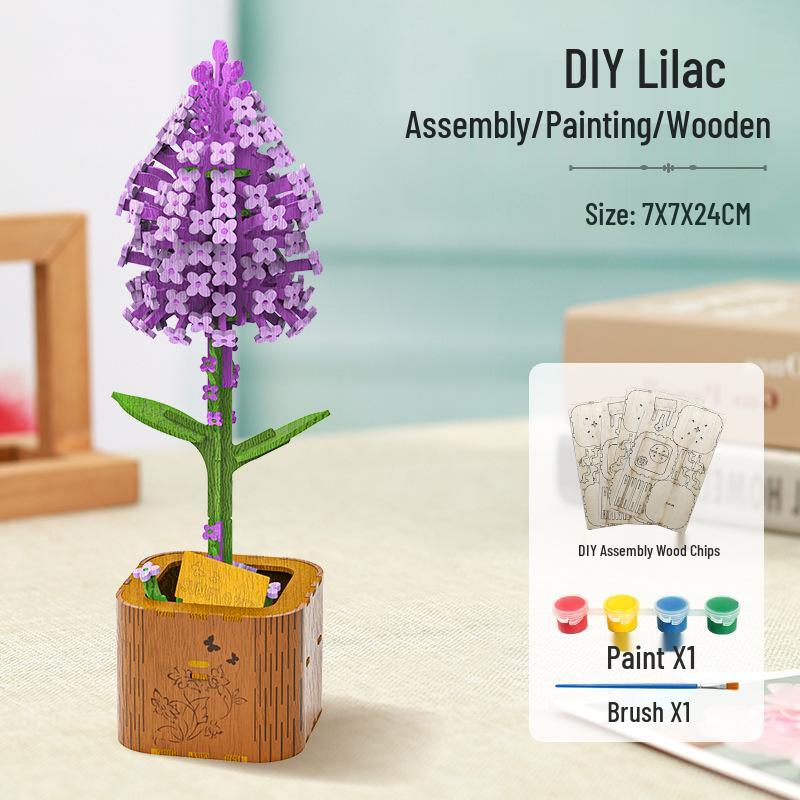 

3D Деревянный Пазл Цветочная Композиция - Сделай Сам Модель Цветущих Цветов