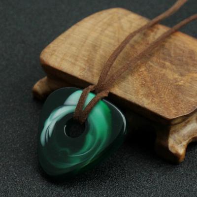Anime Coraline Grün Kristall Stein Halskette Cartoon Cosplay Handgemachte Seil Kette Anhänger Halsband für Frauen Mode Schmuck Geschenke