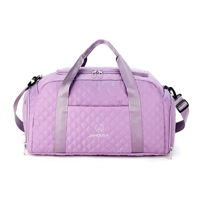 Short-distance Large Capacity Pure Color Belt Shoe Storage Portable Travel Bag Dry Wet Separation Sports Gym Bag Can Be Used for Pulling Rod