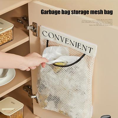 1 Stück Hängende Aufbewahrung Netztaschen Küche Müllbeutel Aufbewahrungswerkzeuge Wandmontierte Großraum-Aufbewahrungstasche Verpackung Plastiktüte