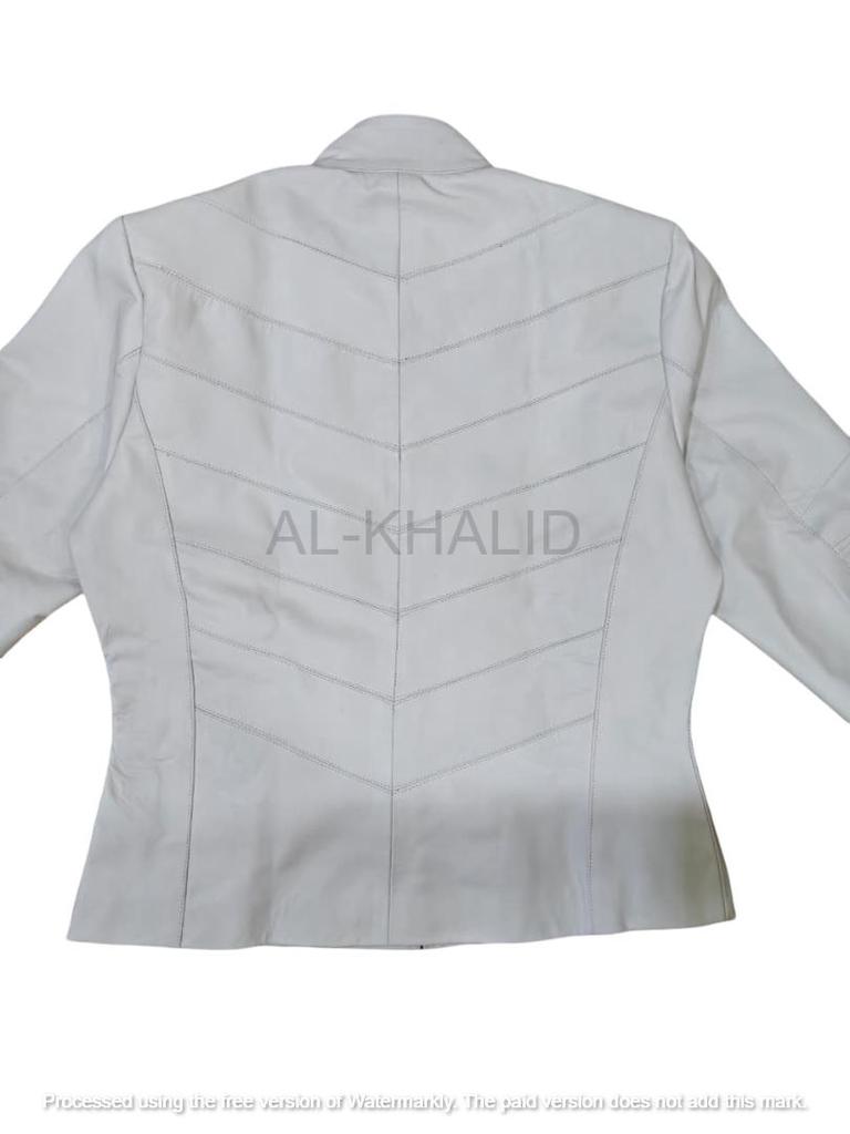 Women Jacket White Handmade Lambskin Leather Genuine Biker Motorcycle Stylish
