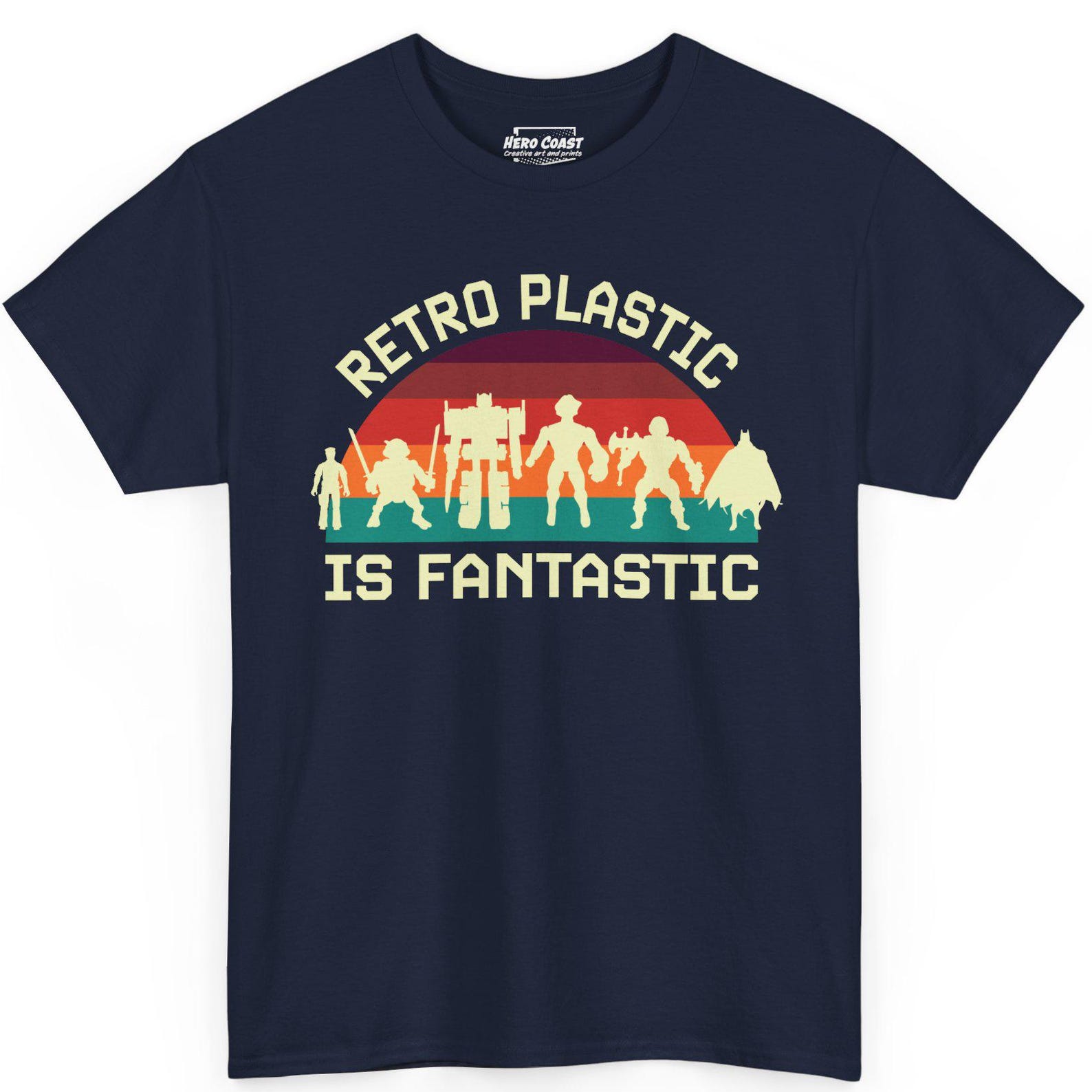 Retro Plastic Action Figure T-Shirt – 80s/90s Toy Collector Tee 2XL