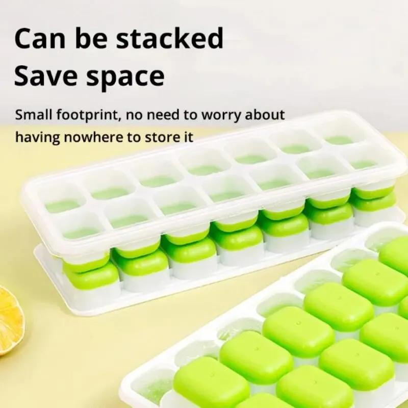 Stampo per Cubetti di Ghiaccio in Silicone a 14 Scomparti, Produttore di Cubetti di Ghiaccio Quadrati Non Tossico e Durevole per Bar, Pub, Vino e Bevande