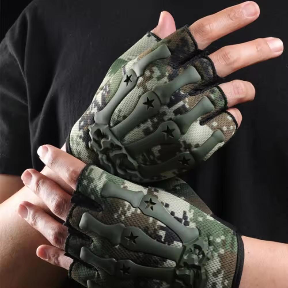 Outdoor Tactical Cycling Gloves for Men's Anti Slip Breathable Half Finger Gloves Bicycle Hiking Hiking Hunting Sports Gloves
