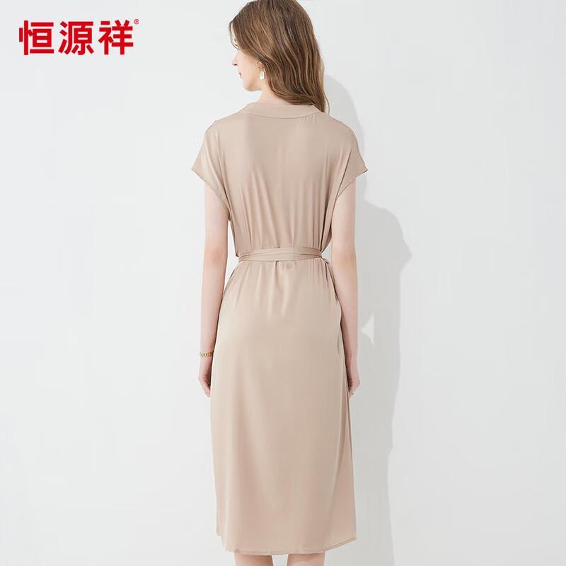 HangYuanXiang Elegant Mulberry Silk Mid-Length Dress