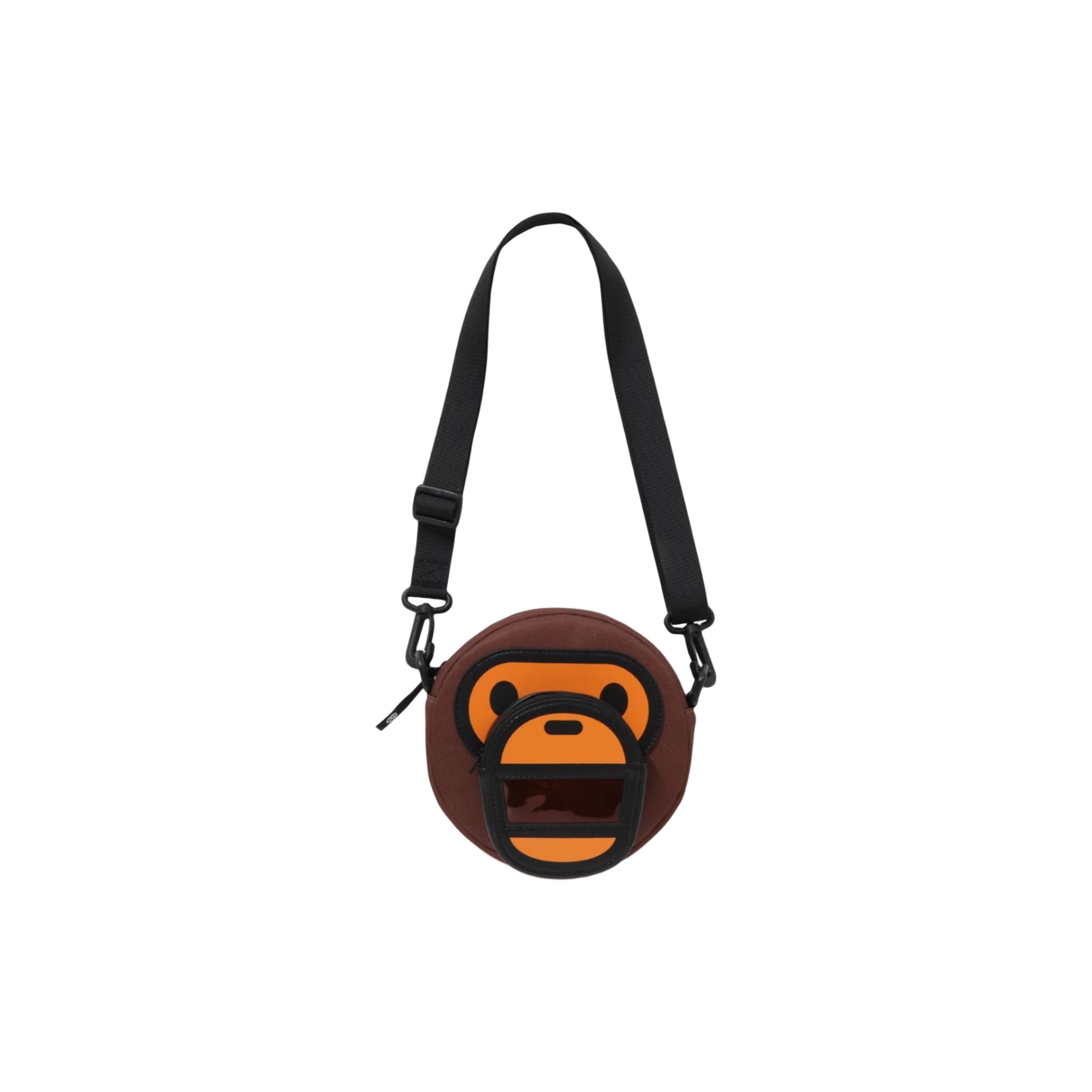 A Bathing Ape Baby Milo Adjustable Detachable Shoulder Strap Zipper Closure Crossbody Bag Men bags Brown 2K30389004 Brown