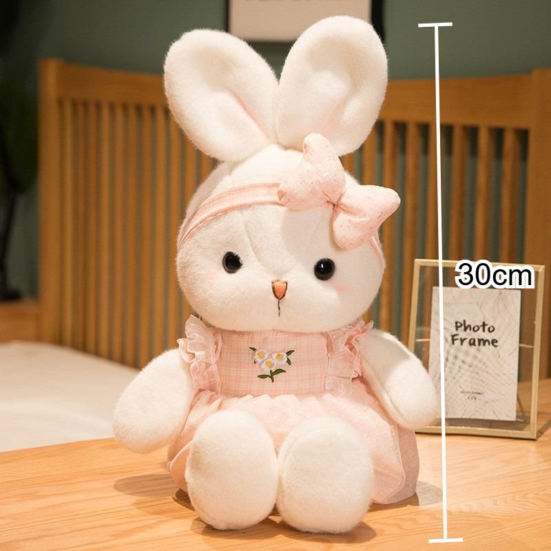 

Cute Easter Bunny Plush Toy Long Eared Rabbit Soft Stuffed Doll Sleeping Hug Pillow Easter Gift for Kids