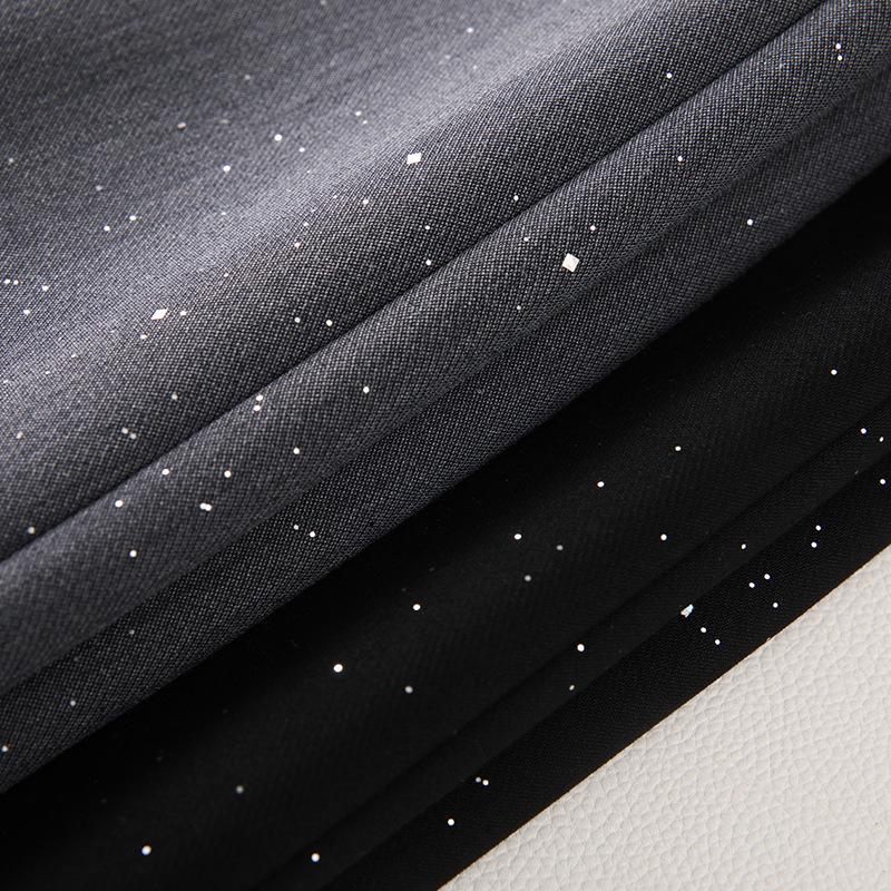 Women's 2024 Gray Sequin High-Waist A-Line Skirt - Slimming Spring & Autumn Hip-Wrap Skirt