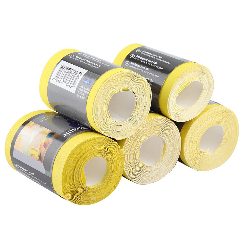 5pcs Sand Paper Roll Manual Hand Tear Sandpaper #406080120180 Abrasive Paper