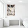 Vintage Man Cave Rules Metal Sign Rustic Weathered Metal Wall Decor with Rivet Corners & Funny Misspelled Rules for Garage Home
